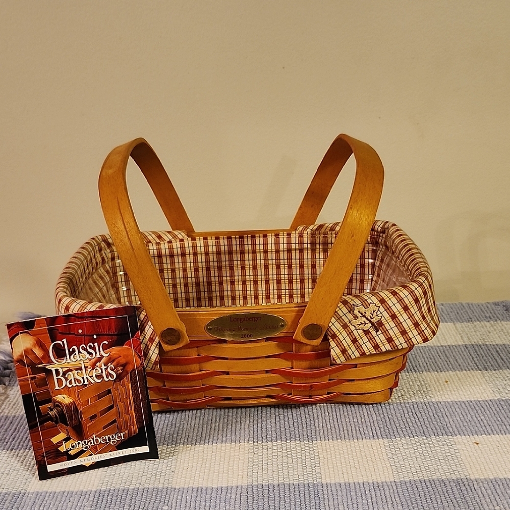 Longaberger Woven Memories Basket with Red Plaid Liner